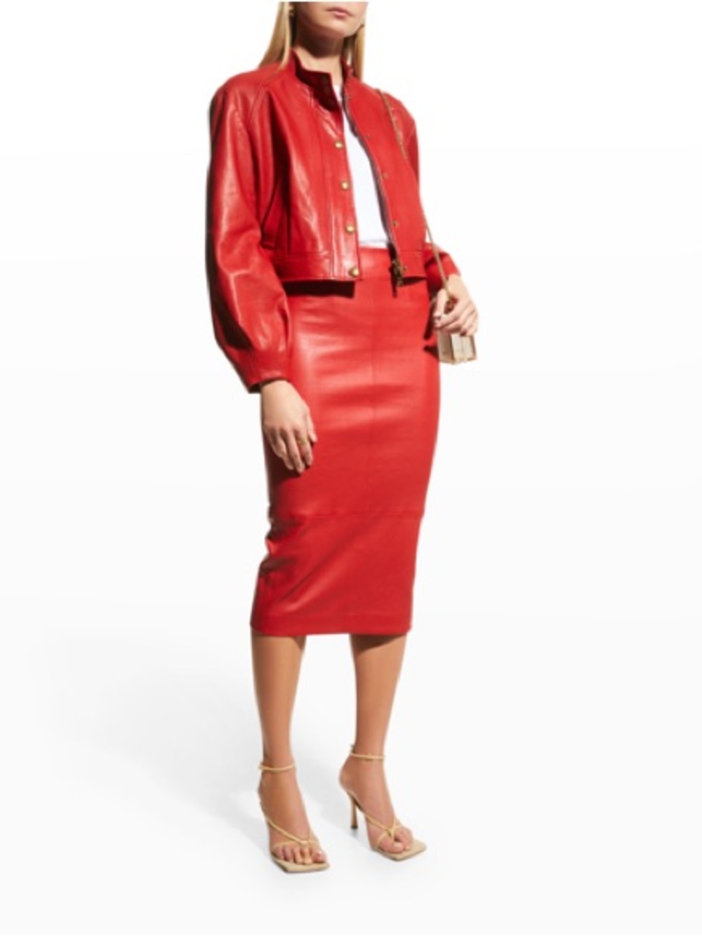 Veronica Beard Kaliyah Leather Pencil Skirt